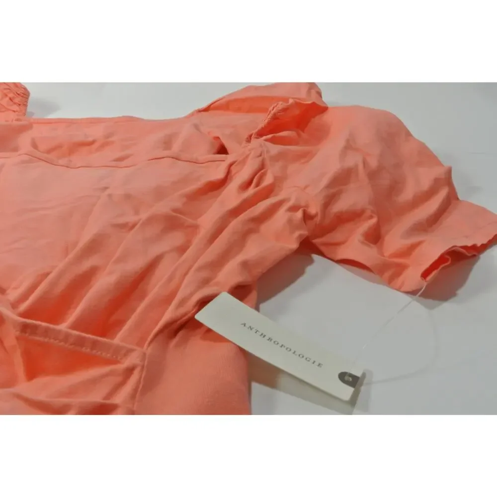 Anthropologie Women's Puff-Sleeve Wrap Top Pink XXS NWT 98